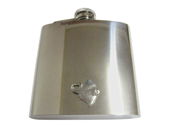Silver Toned Textured Sting Ray 6 Oz. Stainless Steel Flask