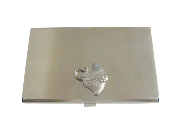 Silver Toned Textured Sting Ray Business Card Holder
