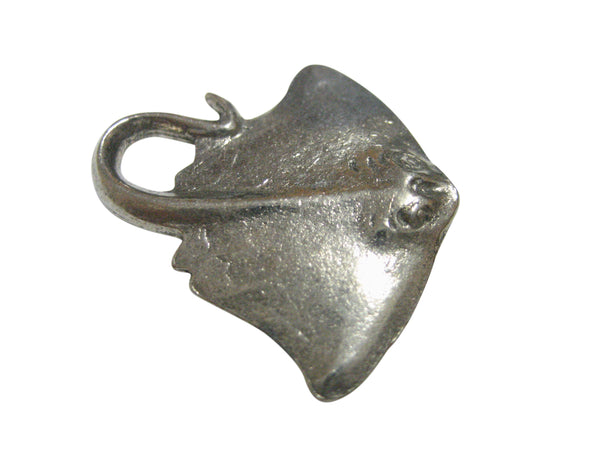 Silver Toned Textured Sting Ray Pendant Magnet