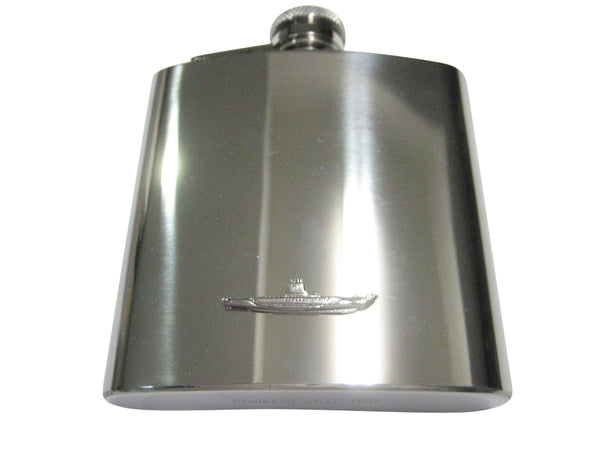 Silver Toned Textured Submarine 6oz Flask