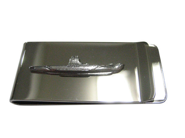Silver Toned Textured Submarine Money Clip