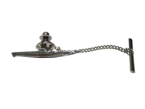 Silver Toned Textured Submarine Tie Tack