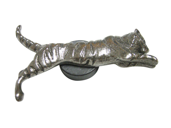 Silver Toned Textured Tiger Magnet