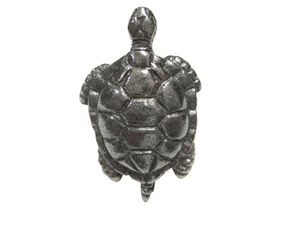 Silver Toned Textured Turtle Tortoise Adjustable Size Fashion Ring
