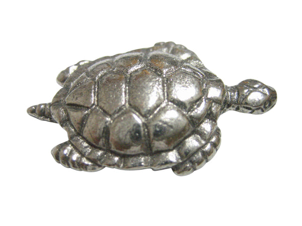 Silver Toned Textured Turtle Tortoise Magnet
