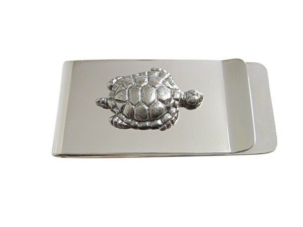 Silver Toned Textured Turtle Tortoise Money Clip
