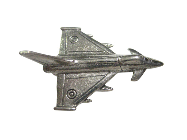 Silver Toned Textured Typhoon Jet Fighter Plane Magnet