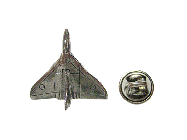 Silver Toned Textured Vulcan Plane Lapel Pin