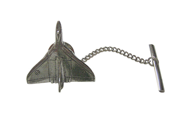 Silver Toned Textured Vulcan Plane Tie Tack