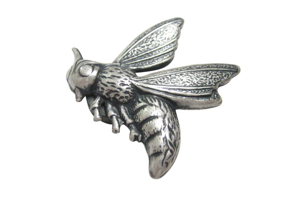 Silver Toned Textured Yellow Jacket Bee Bug Insect Magnet