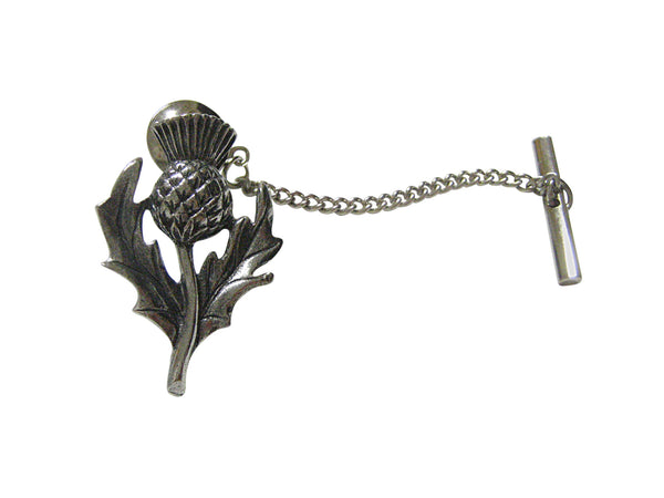 Silver Toned Thistle Plant Tie Tack