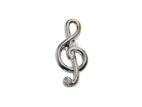 Silver Toned Treble Musical Note Magnet