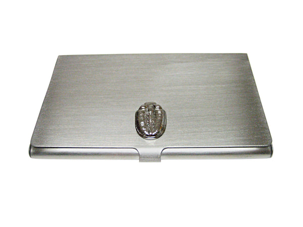 Silver Toned Trilobite Design Business Card Holder