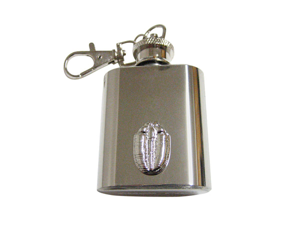 Silver Toned Trilobite Design 1 Oz. Stainless Steel Key Chain Flask