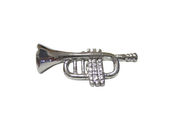 Silver Toned Trumpet Music Instrument Magnet