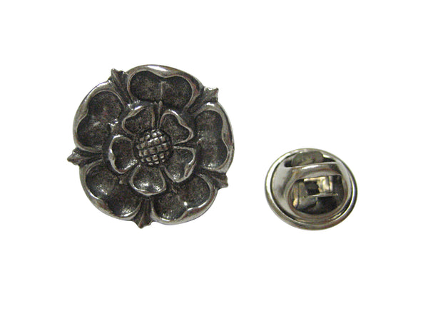 Silver Toned Tudor Rose Lapel Pin