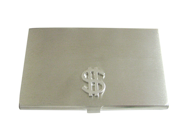 Silver Toned US Dollar Sign Business Card Holder