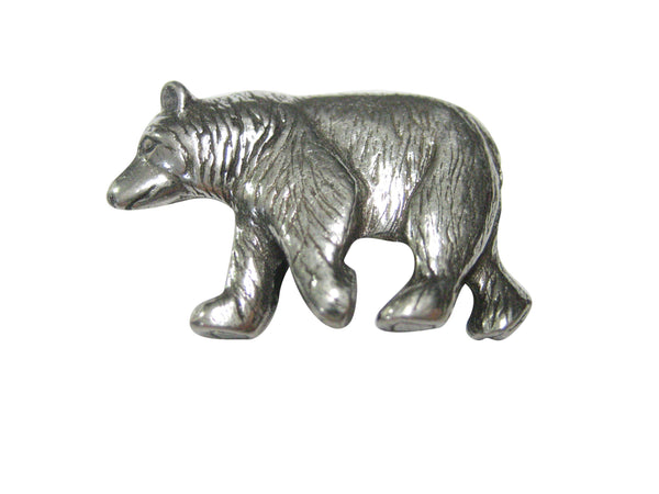 Silver Toned Walking Bear Magnet