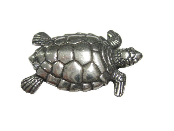 Silver Toned Walking Turtle Tortoise Magnet