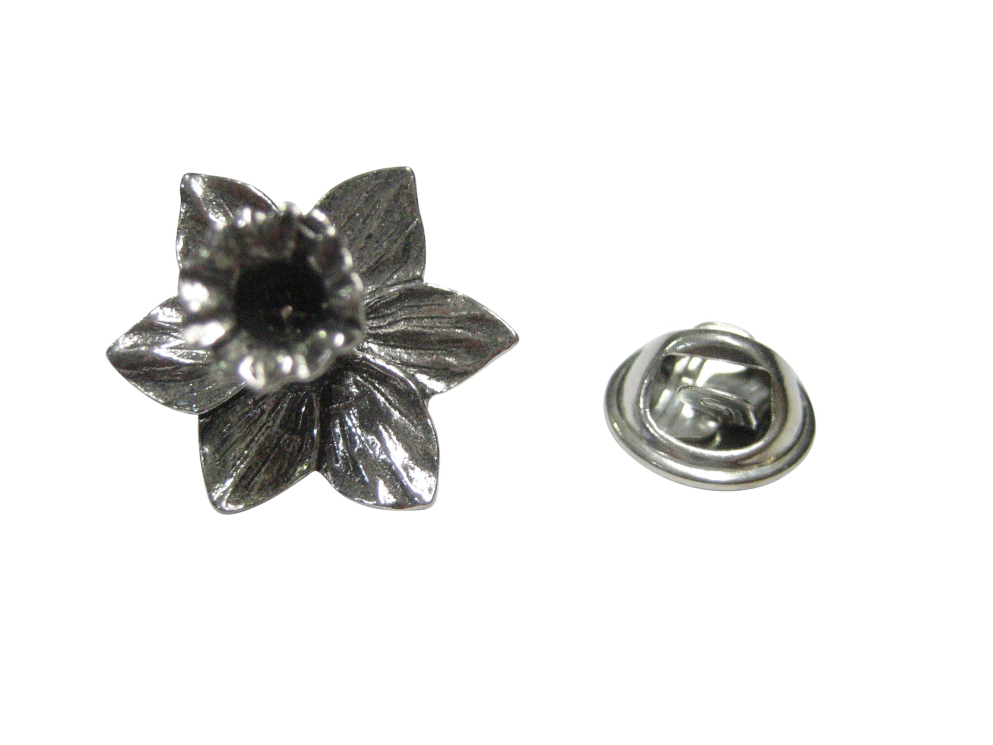 Silver Toned Welsh Daffodil Flower Lapel Pin