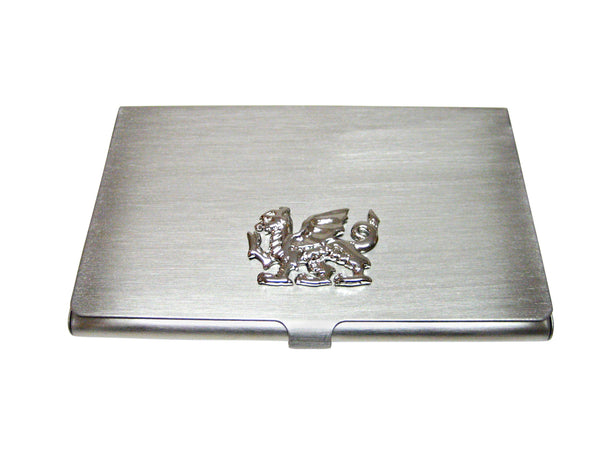 Silver Toned Welsh Dragon Business Card Holder