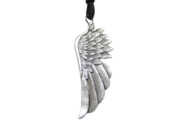 Silver Toned Wing Pendant Necklace