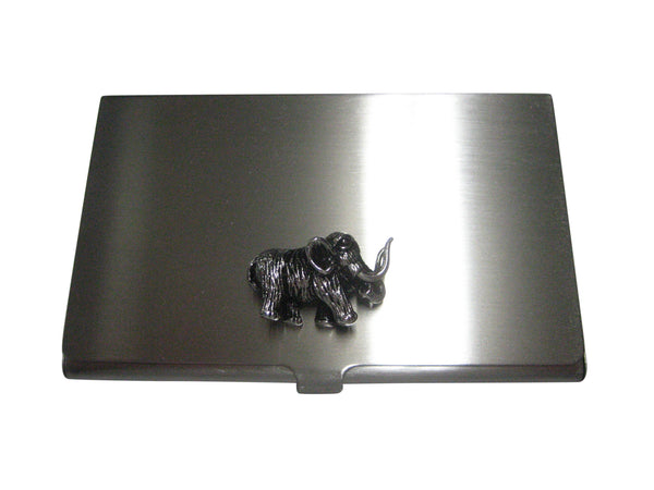 Silver Toned Woolly Mammoth Business Card Holder