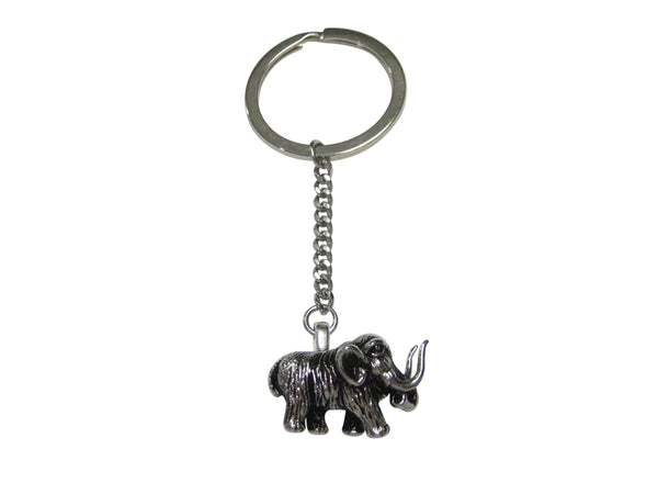 Silver Toned Woolly Mammoth Pendant Keychain