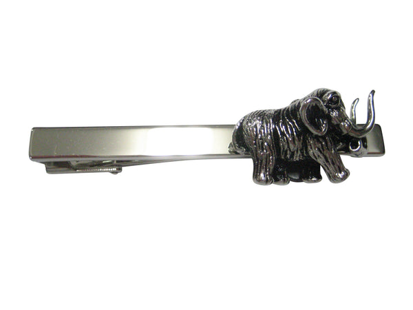 Silver Toned Woolly Mammoth Square Tie Clip