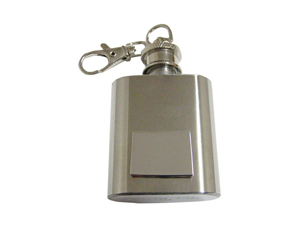 Silver Toned Wyoming State Map Shape 1 Oz. Stainless Steel Key Chain Flask