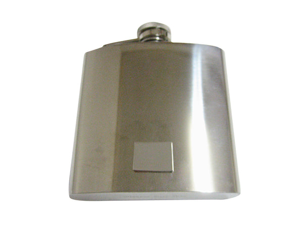 Silver Toned Wyoming State Map Shape 6oz Flask