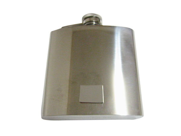 Silver Toned Wyoming State Map Shape 6 Oz. Stainless Steel Flask