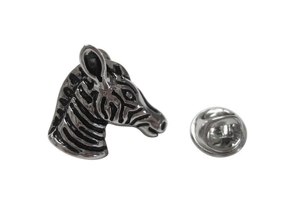 Silver Toned Zebra Head Lapel Pin