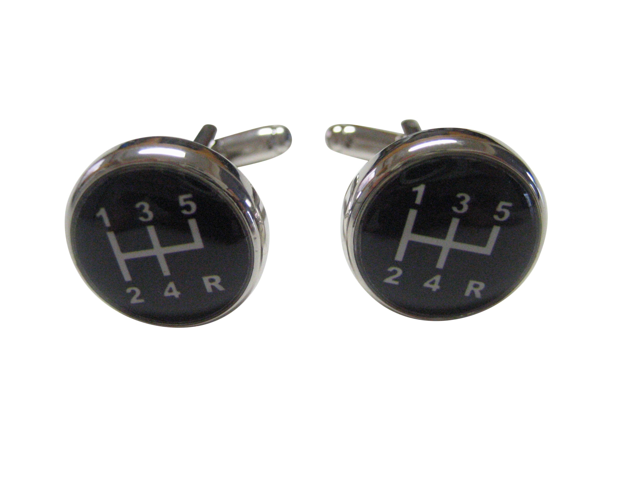 Silver and Black Shift Gear Cufflinks