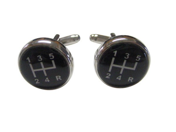 Silver and Black Shift Gear Cufflinks