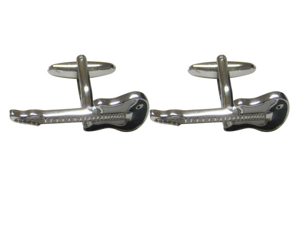 Silver and Black Toned Rocker Guitar Cufflinks