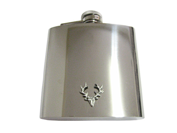 Simple Deer Head 6 Oz. Stainless Steel Flask