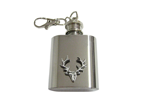 Simple Deer Head 1 Oz. Stainless Steel Key Chain Flask