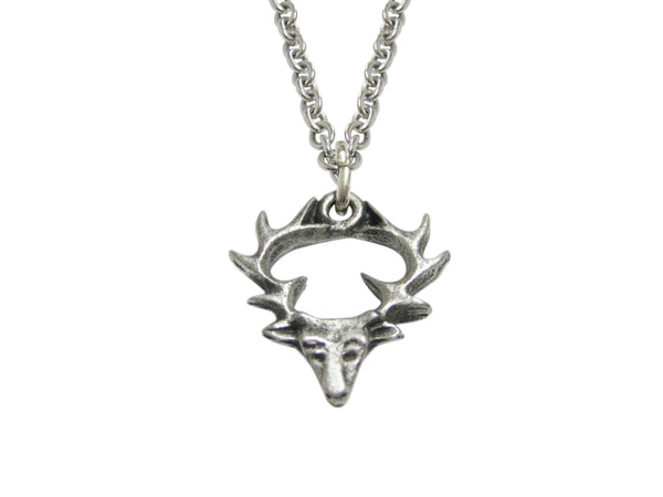 Simple Deer Head Pendant Necklace