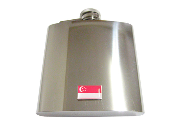 Singapore Flag 6 Oz. Stainless Steel Flask
