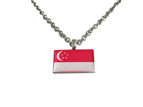 Singapore Flag Pendant Necklace