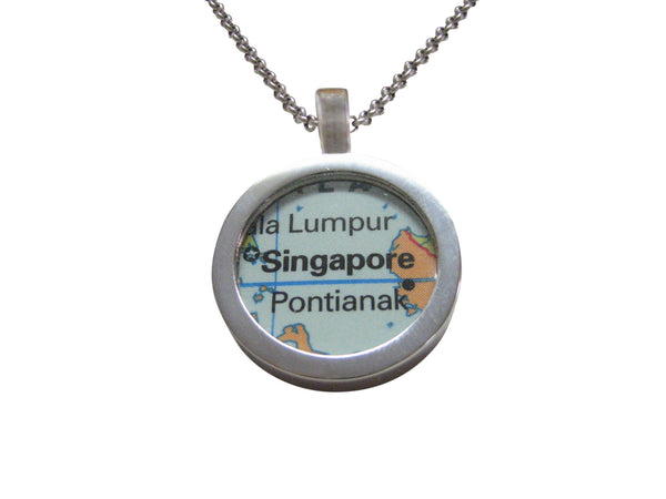 Singapore Map Pendant Necklace