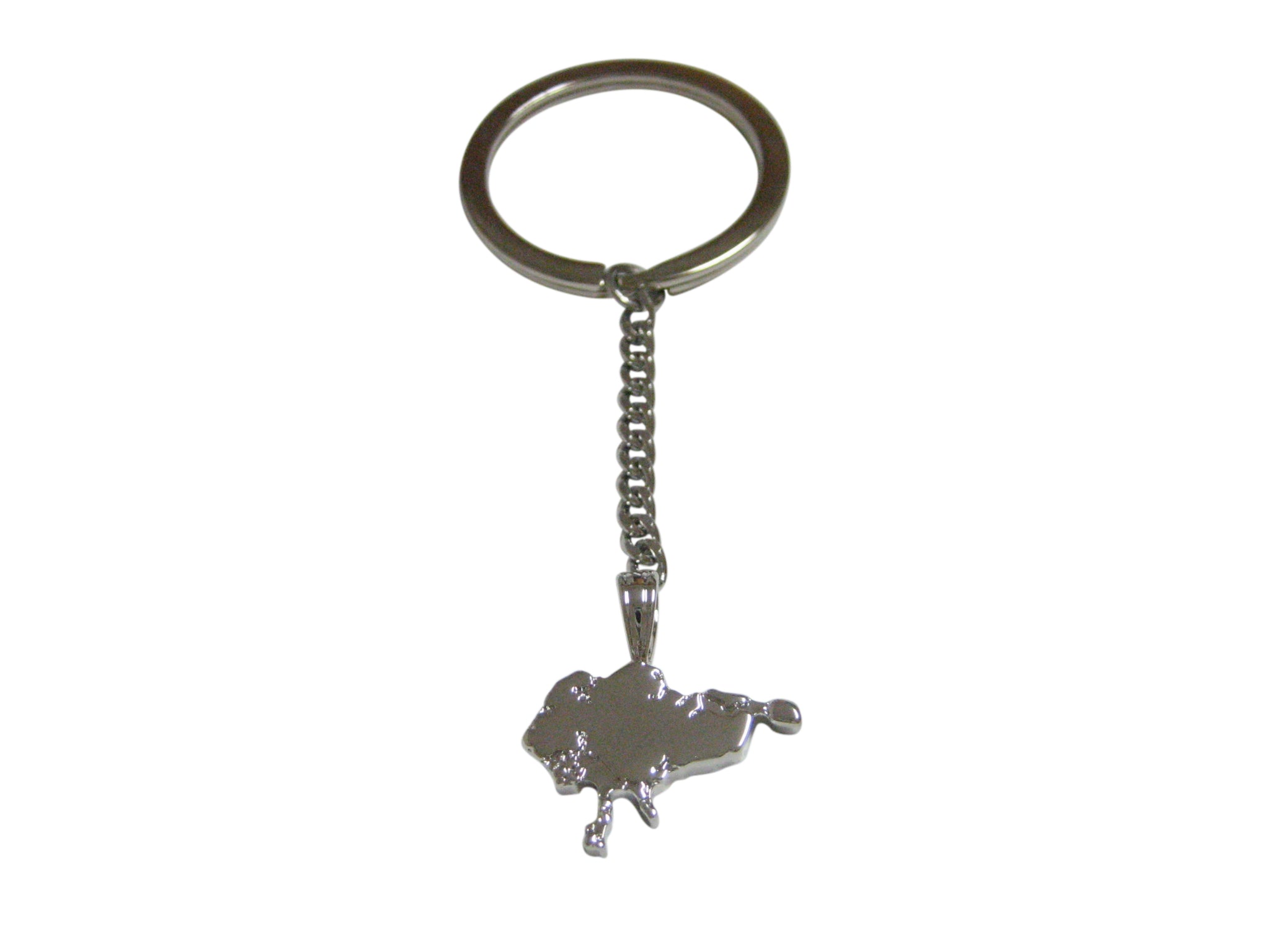 Singapore Map Shape Pendant Keychain