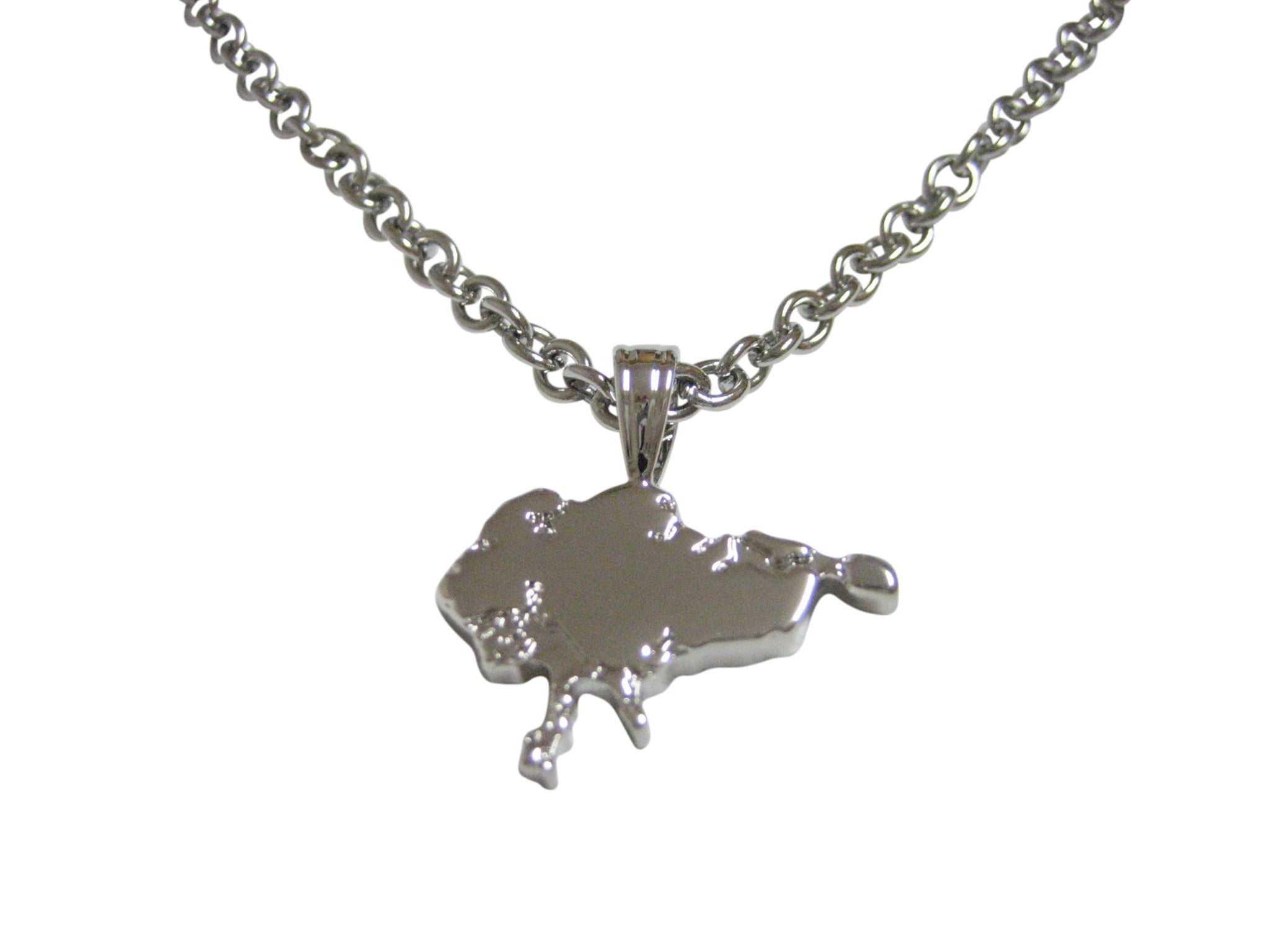 Singapore Map Shape Pendant Necklace