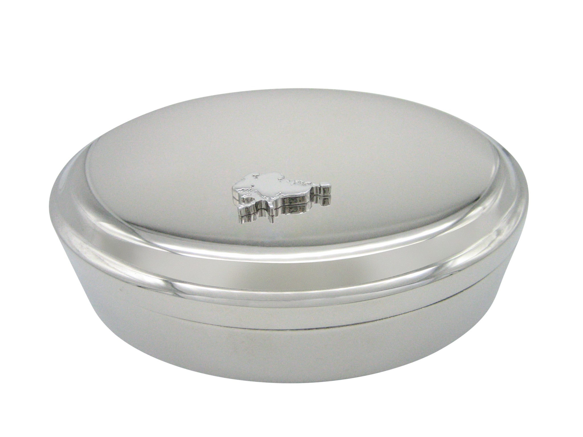 Singapore Map Shape Pendant Oval Trinket Jewelry Box