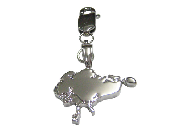 Singapore Map Shape Pendant Zipper Pull Charm
