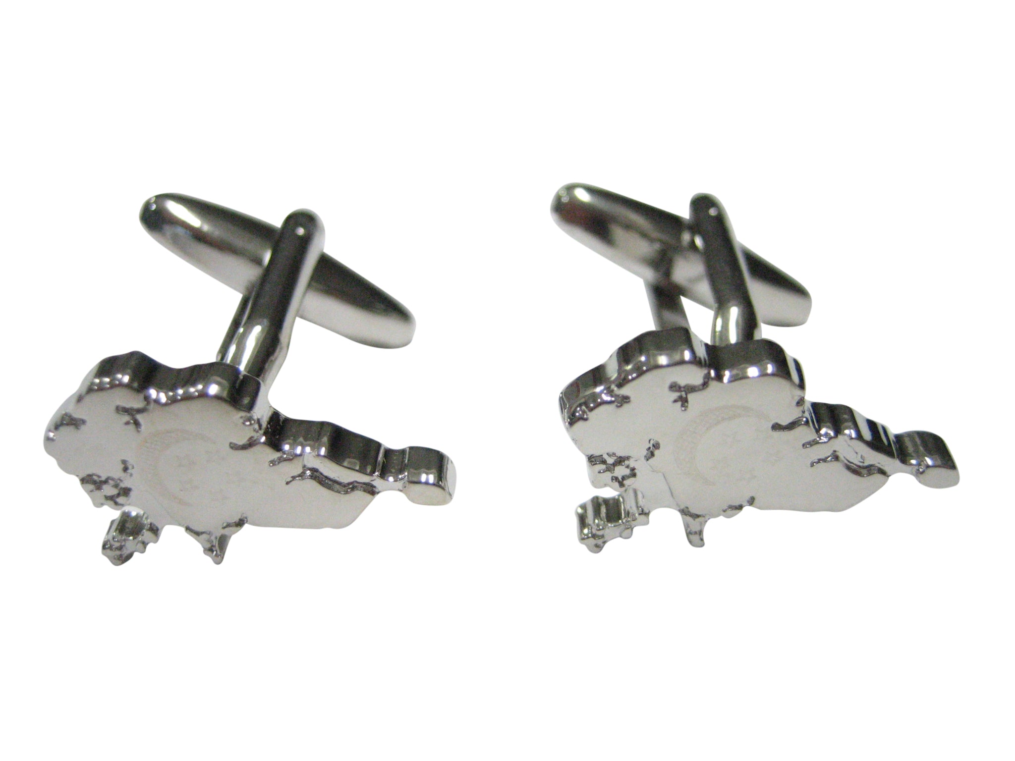 Singapore Map Shape and Flag Design Cufflinks