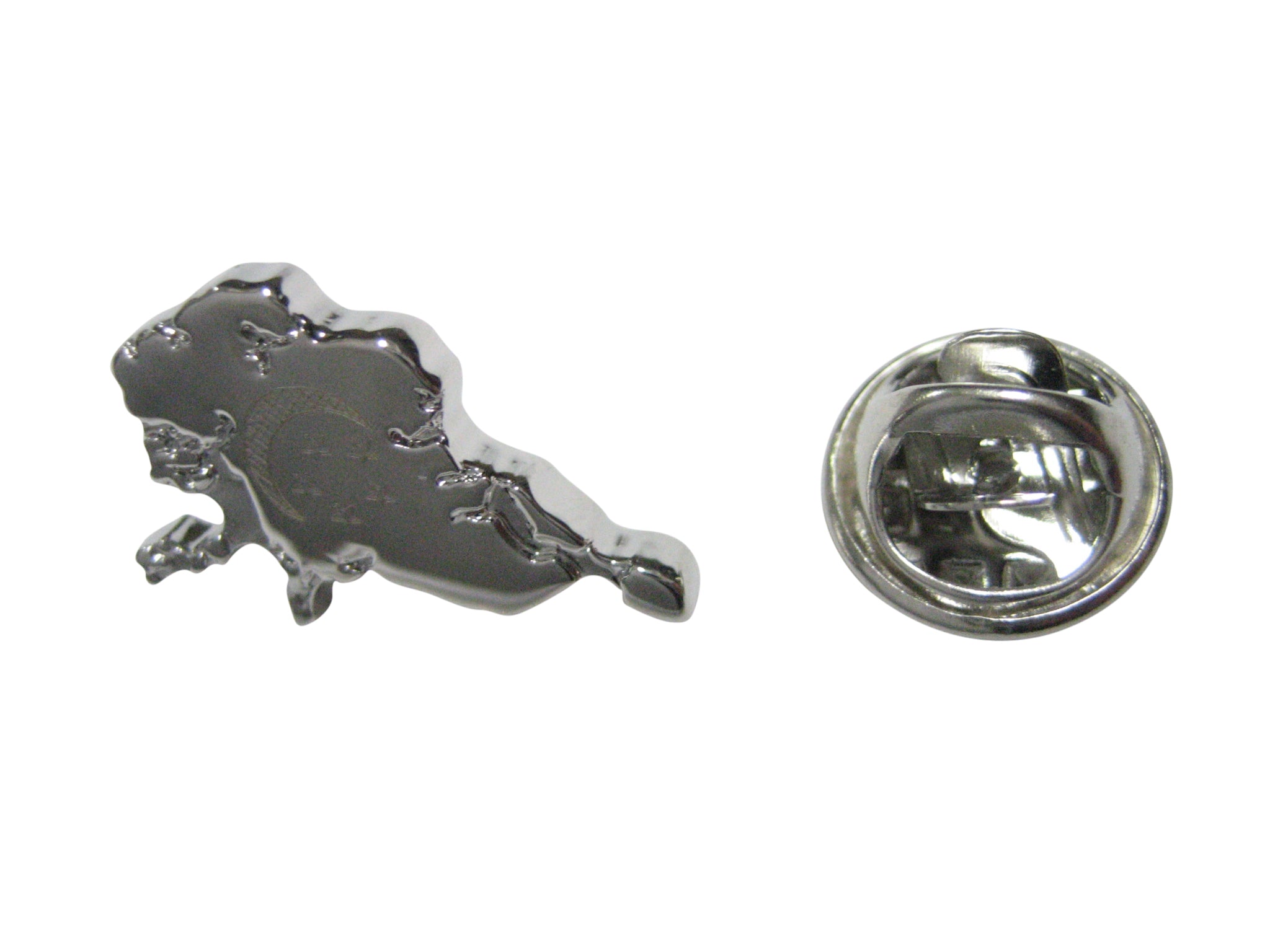 Singapore Map Shape and Flag Design Lapel Pin