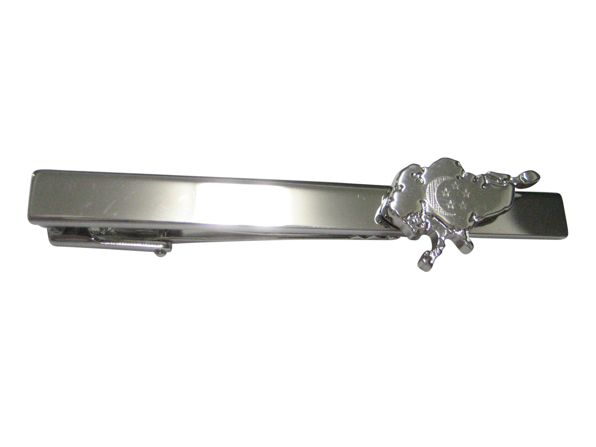 Singapore Map Shape and Flag Design Tie Clip