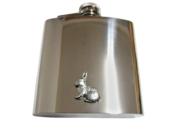 Sitting Rabbit 6 Oz. Stainless Steel Flask